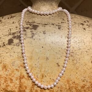 Lucas Lameth (LUC) Sterling Silver & Pink Pearl Necklace & Bracelet Set